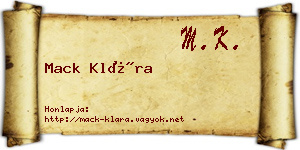 Mack Klára névjegykártya
