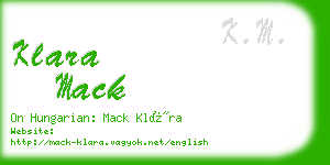 klara mack business card